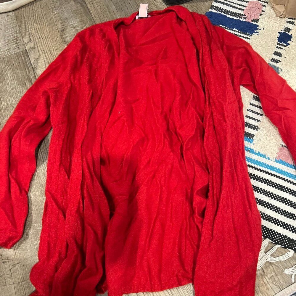 J Jill cashmere‎ large red cardigan